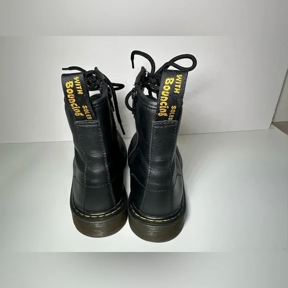 Dr. Doc martens black leather boots size US M 5 US L 6 - Picture 2 of 7